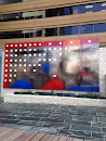 Red Black and Blue Mural
