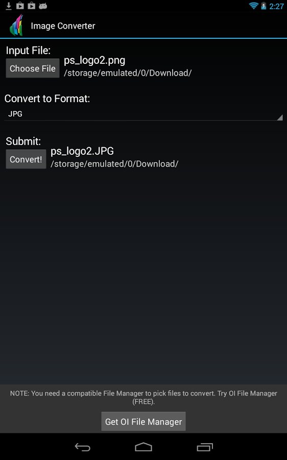 The File Converter - screenshot