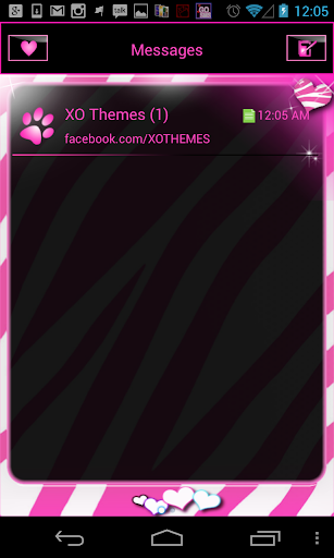 GO SMS White Pink Zebra Theme