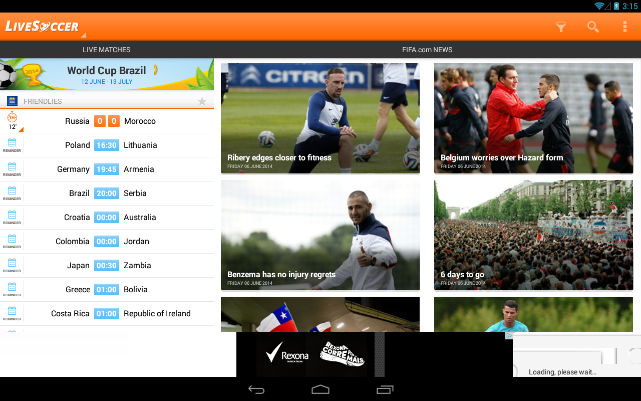 LiveSoccer - World Cup 2014 - screenshot