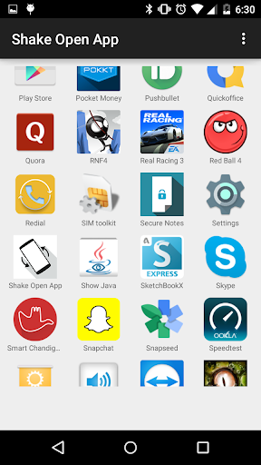 Shake Phone Open App