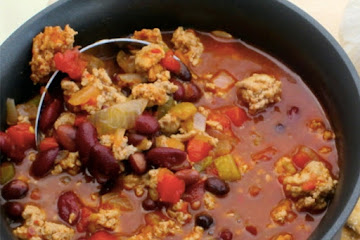 Slow Cooker - Spicy Three Bean Turkey Chili