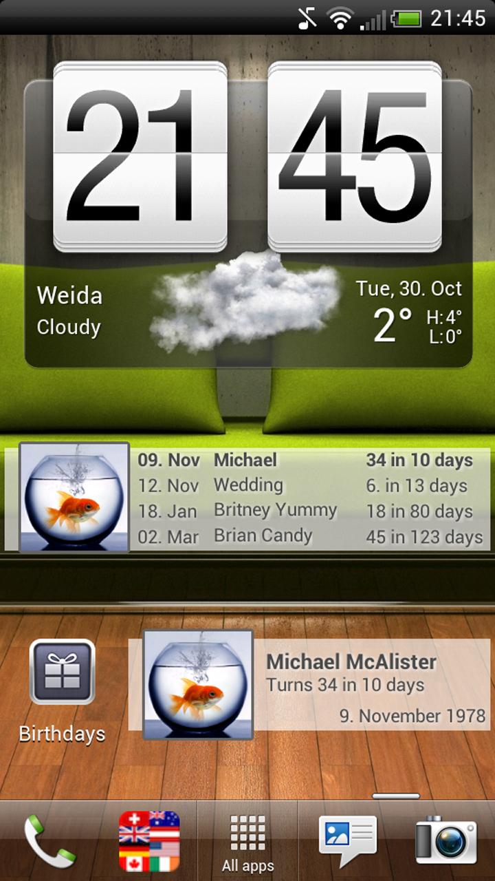 Birthdays Screen 3