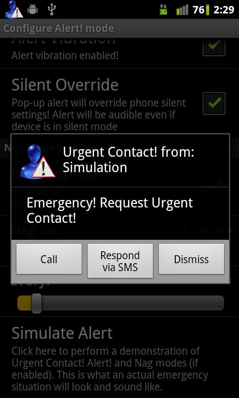 Urgent Contact! Screen 2