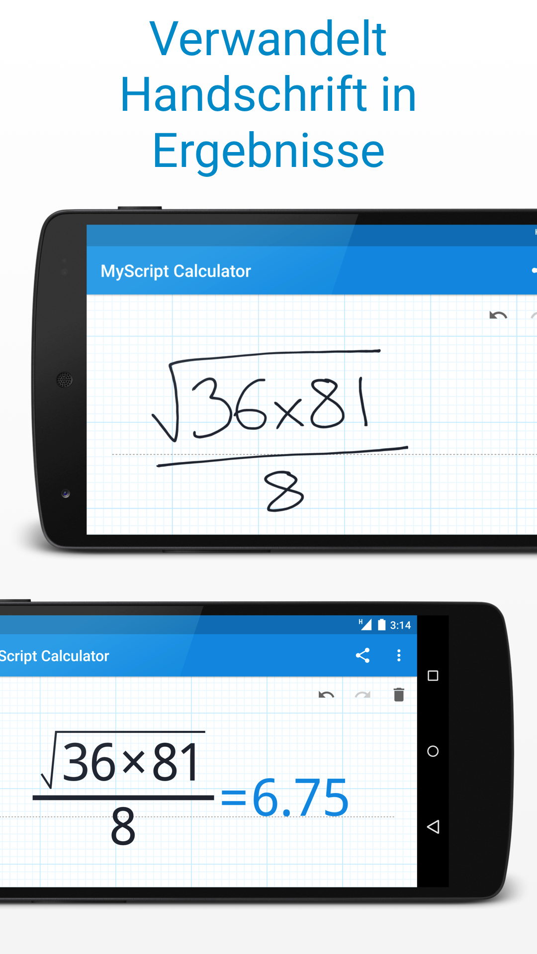 Android application MyScript Calculator screenshort