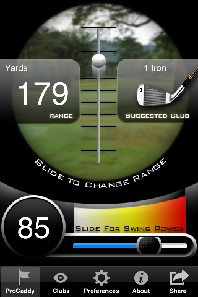 ProCaddy - Golf Club Selector Screen 2
