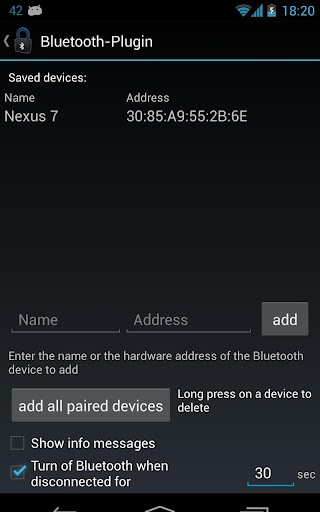 Delayed Lock Bluetooth Plugin