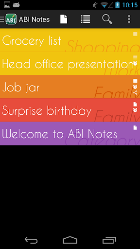 ABI Notes for notepad sharing