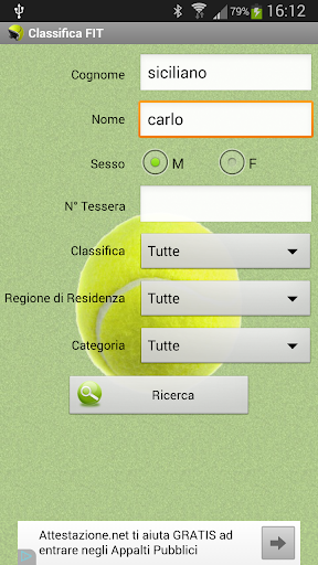 Tennis - Classifica FIT 2015