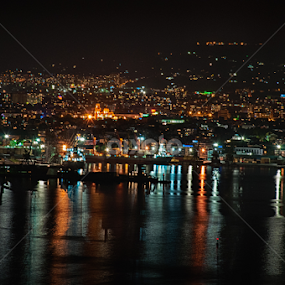 Varna at night by Plamen Filipov - City,  Street & Park Night