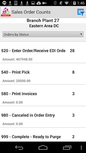 Sales Order Counts for JDE E1