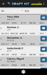 Android application 2015 Fantasy Baseball Draftkit screenshot
