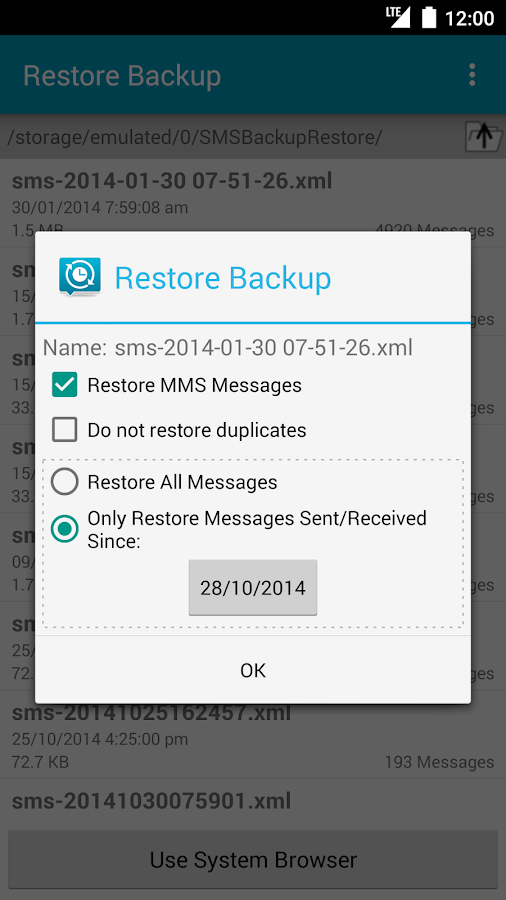 SMS Backup & Restore - screenshot