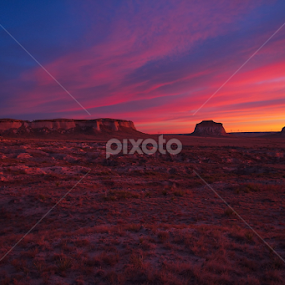Buttes Sunrise by Johnny Gomez - Landscapes Prairies, Meadows & Fields