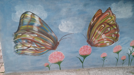 꽃과 나비 벽화