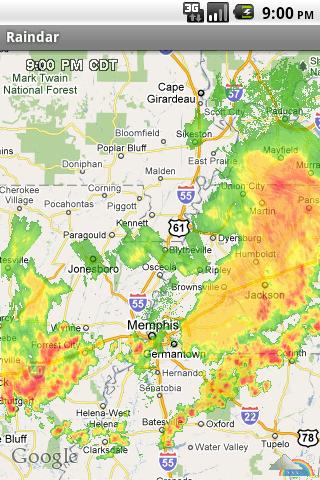 Android application Raindar screenshort