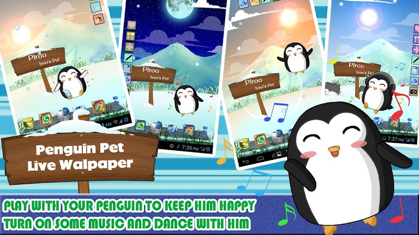 Penguin Pet Live Wallpaper Screen 2