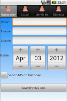 Birthday database APK Screenshot Thumbnail #1