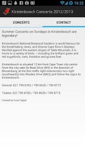 Free Kirstenbosch Concerts 2012/13 APK for Android