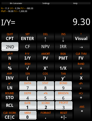 Android application BA Financial Calculator Free screenshort
