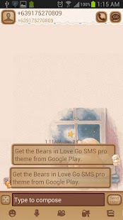 Bears in Love Go SMS Pro Theme - screenshot thumbnail