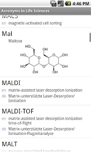 "Acronyms in Life Sciences App for Android" icon