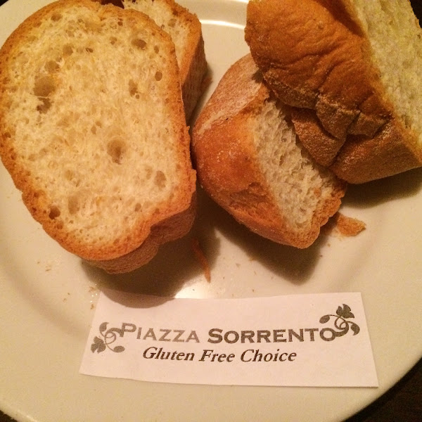 Complimentary gluten free bread - warm and lightly toasted.