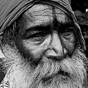 The Sadhu by Newton Saha - Black & White Portraits & People
