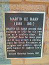 Martin De Haan Plaque