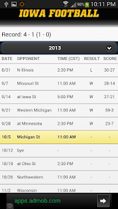 Iowa Hawkeye Football Schedule – Android Sports Apps