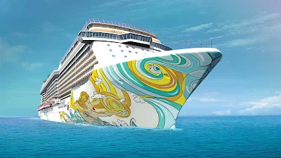 Miami artist David "Lebo" Le Batard created the colorful design for Norwegian Getaway's hull.
