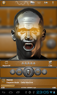 Lastest poweramp skin orange atlantis APK