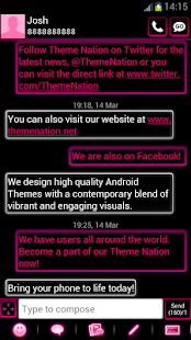 GO SMS Pro Theme Pink Neon
