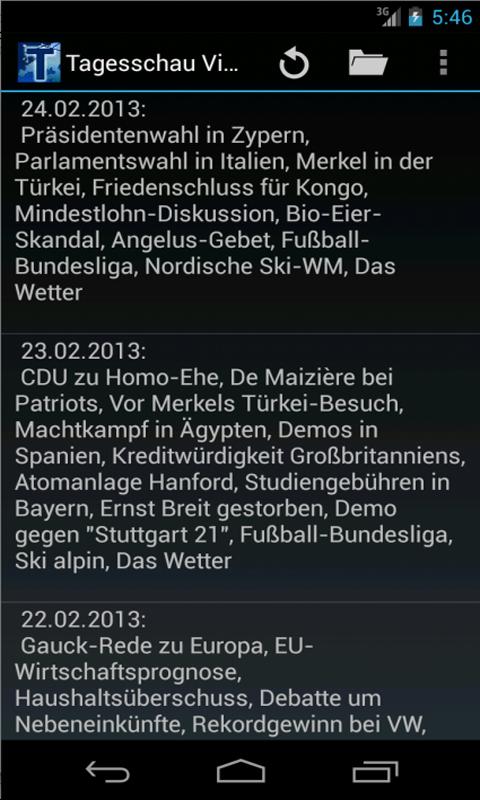 Android application Tagesschau Videos (Werbefrei) screenshort