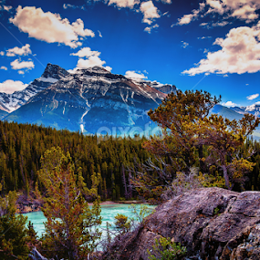 Siffleur Mountain Framed by Drew May - Landscapes Mountains & Hills