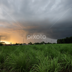 Landscape-Impending Rainstorm by Cesar Cambay - Landscapes Cloud Formations