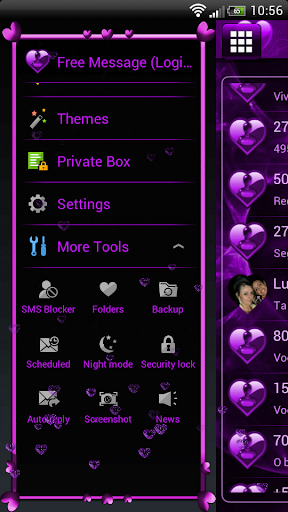 【免費個人化App】Valentines Purple GO SMS Theme-APP點子