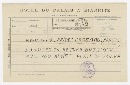 Telegram to Henry Clay Frick