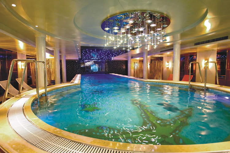 Head to the luxurious indoor swimming pool for the ideal place to relax and unwind during your Uniworld cruise to explore the Yangtze River.