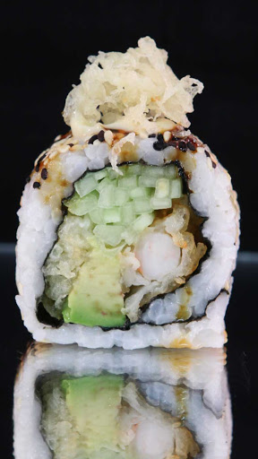 A fresh sushi roll served at Carnival's Bonsai Sushi.