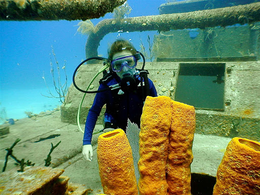 Kids Sea Camp on the wreck of Doc Poulson in the Cayman Islands.