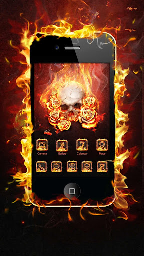 Flame Skull GO Launcher Theme