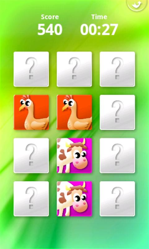 Android application Animals' Memory for Kids screenshort