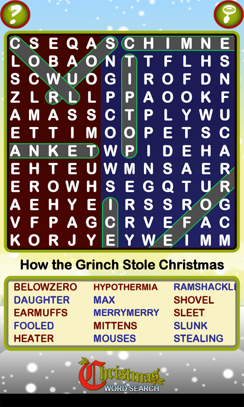 Android application Epic Christmas Word Search screenshort