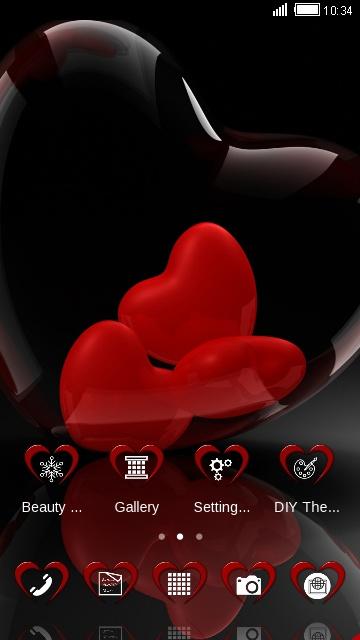 Red Heart Love Romantic Theme Screen 3