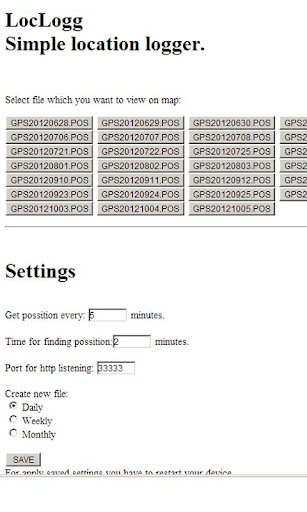 LocLogg - GPS location logger