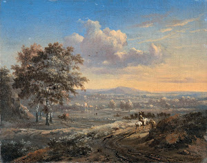 RIJKS: Jan Wijnants: Hilly Landscape with a Rider on a Country Road 1684