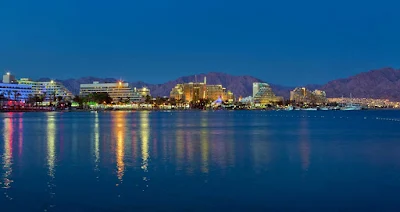 Tiberias, Israel, at night. 