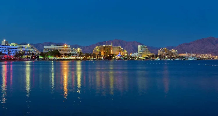 Tiberias, Israel, at night. 