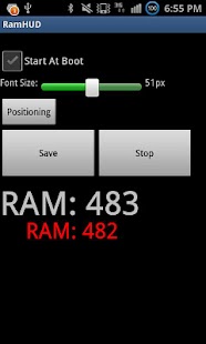RamHUD - Display Free Ram Screenshots 1